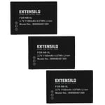 EXTENSILO 3x Batteries compatible avec Canon PowerShot SX120 IS, SX200 IS, SX210 IS, SX220 HS appareil photo (1100mAh, 3,7V, Li-ion)