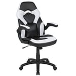 Flash Furniture X10 Gaming Chair, Ergonomic Office Chair for PC and Gaming Setups, Adjustable Gamer Chair with Back Support, LeatherSoft, White/Black Gaming Chair