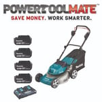 Makita DLM460PT4 Twin 18v 46cm Brushless Lawn Mower Kit 4 x 5.0ah Batteries