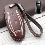 JHSOP Car Geunine Leather Key Wallet Cover Case Keychain Pocket, For Tesla Model S Key Holder Protect Accessories