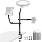 NEEWER Support de Montage de Bureau pour caméra aérienne avec 2 Bras de flèche pour appareils de Photographie :Anneau Lumineux vidéo,Support de téléphone,Webcam,Micro,Reflex numérique Compact,ST008