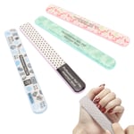 Stainless Steel Nail Files Metal Fingernail File Anti Slip Handle 4 Pack For