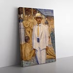 Eugene Jansson Man In A Panama Hat Classic Painting Canvas Wall Art Print Ready to Hang, Framed Picture for Living Room Bedroom Home Office Décor, 60x40 cm (24x16 Inch)