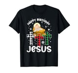 Christian Christmas Holy Crosses Happy Birthday Jesus T-Shirt