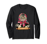 Babushka Cat, Pierogi Cat, Pierogi Babushka Lady Cat Long Sleeve T-Shirt