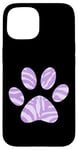 Coque pour iPhone 15 Violet imprimé pattes