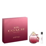 COACH WILD ROSE GIFT SET 60ML EAU DE PARFUM SPRAY+7.5ML FRAGRANCE - GENUINE