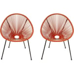 Lot de 2 fauteuils de jardin "Ania" - Rouge