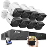 5MP PoE Kit Caméra Surveillance Extérieure Vision Nocturne avec Audio Détection de Movement Système de Sécurité Vidéo 8×Caméra 1TB - Annke