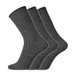 Dovre Strømper 3P Wool No-Elastic Socks Mørkgrå  Str 40/45 Herre