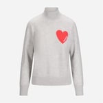 Heart Turtle Neck Sweater - Gris Chine Clair