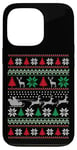 Coque pour iPhone 13 Pro Pull de Noël moche rétro avec traîneau de Père Noël volant renne volant