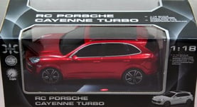 Edco Modèle RC Voiture Porsche Cayenne Turbo télécommandée avec lumière 1 : 18, Rouge