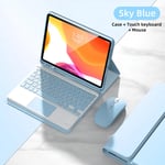 (9,7 tuuman Air1 Air2Blue D) Näppäimistökotelo iPadille, iPadille 9.7 10.2 7/8/9th 10th 2022 Gen Pro 10.5 Air 3 4 5 10.9 Pro 11 12.9, suojus iPad Mini 6 -tietokoneille ja -kuorille