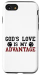 Coque pour iPhone SE (2020) / 7 / 8 God's Love is My Advantage Christian Tennis Jesus Christ