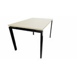 Bureau individuel réglable en hauteur profondeur 80 cm Producteo Noir CONNECT : bureau P80/obturateur prépercé/réglable 80x80/cpl erable blanc/cpi noir