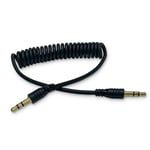 WAYTEX 21566 Câble Audio Jack 3.5 mm Auxiliaire Stéréo mâle vers mâle spirale extensible jusqu'à 95 cm