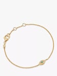 Astley Clarke Turquoise and White Sapphire Evil Eye Chain Bracelet, Gold/Blue