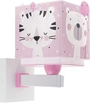 Dalber Lampe Applique Murale Enfant Baby Jungle Animaux Tigre Lion Ours Lapin Rose, 63119S, E27