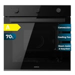 Cecotec Four Encastrable Multifonctions Bolero Hexa M236000 Dark Inox Time A. 70L, 6 Fonctions, Minuterie,Classe A, 2800W, Steam Base XXL, Steam Assist, Cooling Fan, Defrost, Convection,Triple Glass