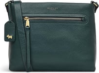 Radley Dark Green Crossbody Bag Medium Top Zip Shoulder Handbag Leather Pickwick