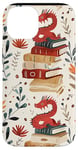 Coque pour iPhone 14 Motif de ver de bibliothèque Cute Dragon Books Cottagecore