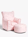 John Lewis Stardust Bean Bag Chair and Stool Set