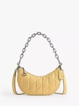 Coach Mira Crescent Quilted Leather Chain Strap Cross Body Bag, Hay