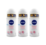 Nivea Fresh Musk Women Roll-on Deodorant Anti-transpirant 50ml 3, 6 Pack