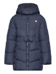 Tom Tailor Belted Puffer Coat Marinblå