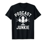 Podcast Junkie Mic Headphones Retro Podcast Lover T-Shirt