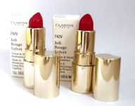 CLARINS Joli Rouge Velvet Lipstick 742 Joli Rouge Matte Moisturizing Travel Size