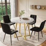 Okwish - Ensemble de table à manger (5 pièces), ensemble de table à manger moderne avec 4 chaises, ensemble de table de cuisine, table de cuisine