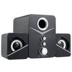 Haut-parleurs Bluetooth avec son stéréo à 360 degrés Subwoofer sans fil Bass Radio Intérieur PC de bureau USB Ordinateur portable, sans Bluetooth, Noir