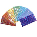 Armena 15wj8b - 1,5 x 1,5 cm - Mosaïque en verre brillant - Couleurs arc-en-ciel + blanc - 8 feuilles - 5 x 10 pièces