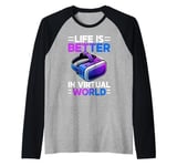 Virtual Reality Athlete Funny VR Gamer Console Headset Raglan Baseball Tee