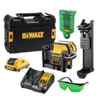 DeWalt - Niveau laser croix + 5 points XR 10.8V 2Ah Li-Ion faisceau vert - DCE0825D1G