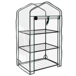 Outsunny Serre de Jardin Serre de Balcon étagère Serre 3 Niveaux dim. 59L x 39l x 127H cm métal thermolaqué Vert Transparent