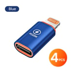 Elough-Adaptateur Otg Usb C Vers Pluies,Connecteur Otg Rapide,Convertisseur Mâle Vers Type C Femelle,Ios,Iphone 14,13,11,Macbook,20w - Type 4pcs Blue