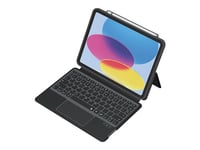 Etui clavier Qwerty espagnol MW Quick Note pour iPad 10.9" 10ème génération 2022 Noir