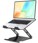 Glangeh Support Ordinateur Portable Aluminium, Refroidissement Support PC Portable Ventilé avec Double Axe Rotation Réglables Pliable Ergonomique, Compatible avec MacBook Pro (Laptops 10"-16")