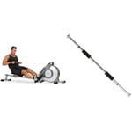 Sunny Health and Fitness Magnetic Rowing Machine, Folding Rower SF-RW5515 and Door Way Chin Up and Pull Up Bar NO.025