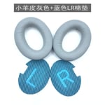 Earpads Coussinets de Rechange Coussinets d'oreille Oreillette de Remplacement Coussins en Mousse pour Casque Dr. BOSE AE2 QC15 QC25 QC35II cuir d'agneau NC700 étui en cuir d'agneau gris + coton bleu QC25