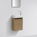 Meuble lave-main salle de bain design SIENA largeur 40 cm chêne clair texture