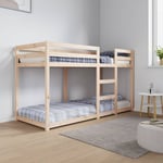 Lit adulte Lit superposé Cadre de lit Lit Grand 75x190 cm Bois de pin massif 33061