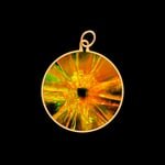 9ct Gold Hologram Pendant - Bullet Hole Shattered Glass (Small) - No Chain