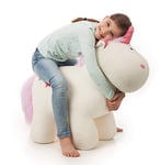 NICI 40126 Licorne en Peluche Theodor Coussin 80 cm, Charge maximale 100 kg, Blanc, 80 cm