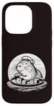 Coque pour iPhone 14 Pro Mignon Capybara mangeant des sushis kawaii