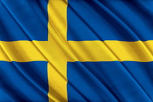 Colorful Swedish Flag Waving in The Wind