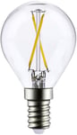 Effektiv filament LED-lampa, klot, klar, 2,2W, E14, 230V, MB